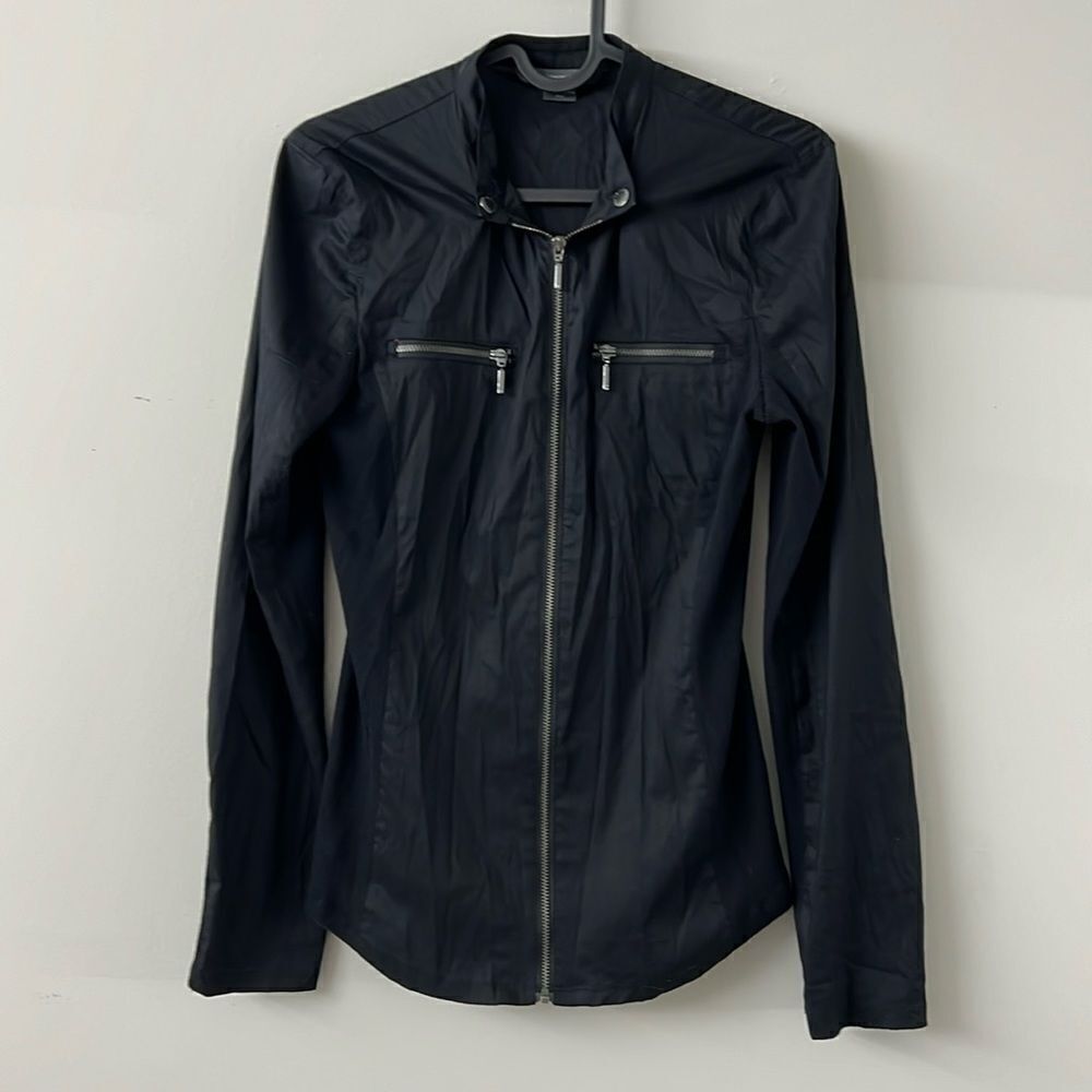 Armani Exchange woman cotton blend black light jacket long sleeve top M